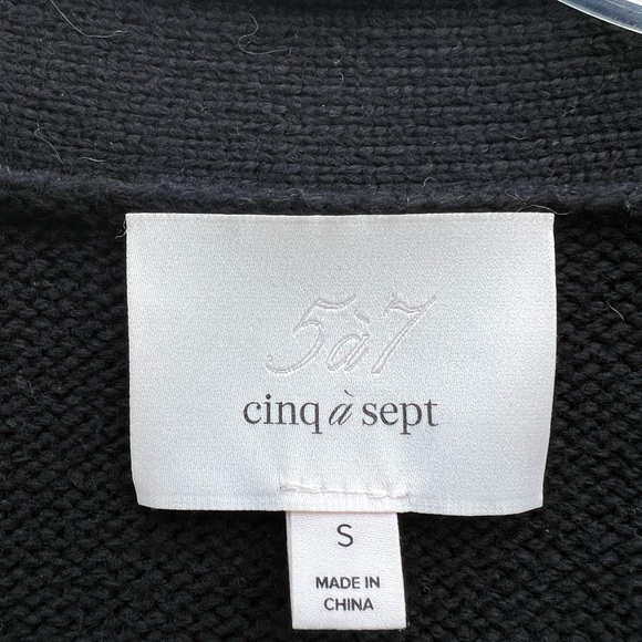 Cinq a Sept Woman Morgan Embroidered Cardigan Black Small - Picture 4 of 5